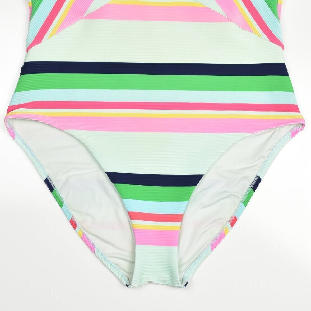Trina Turk Ribbed Rainbow Deco Stripe One Piece Swimsuit - 14 - Picture 4 of 8